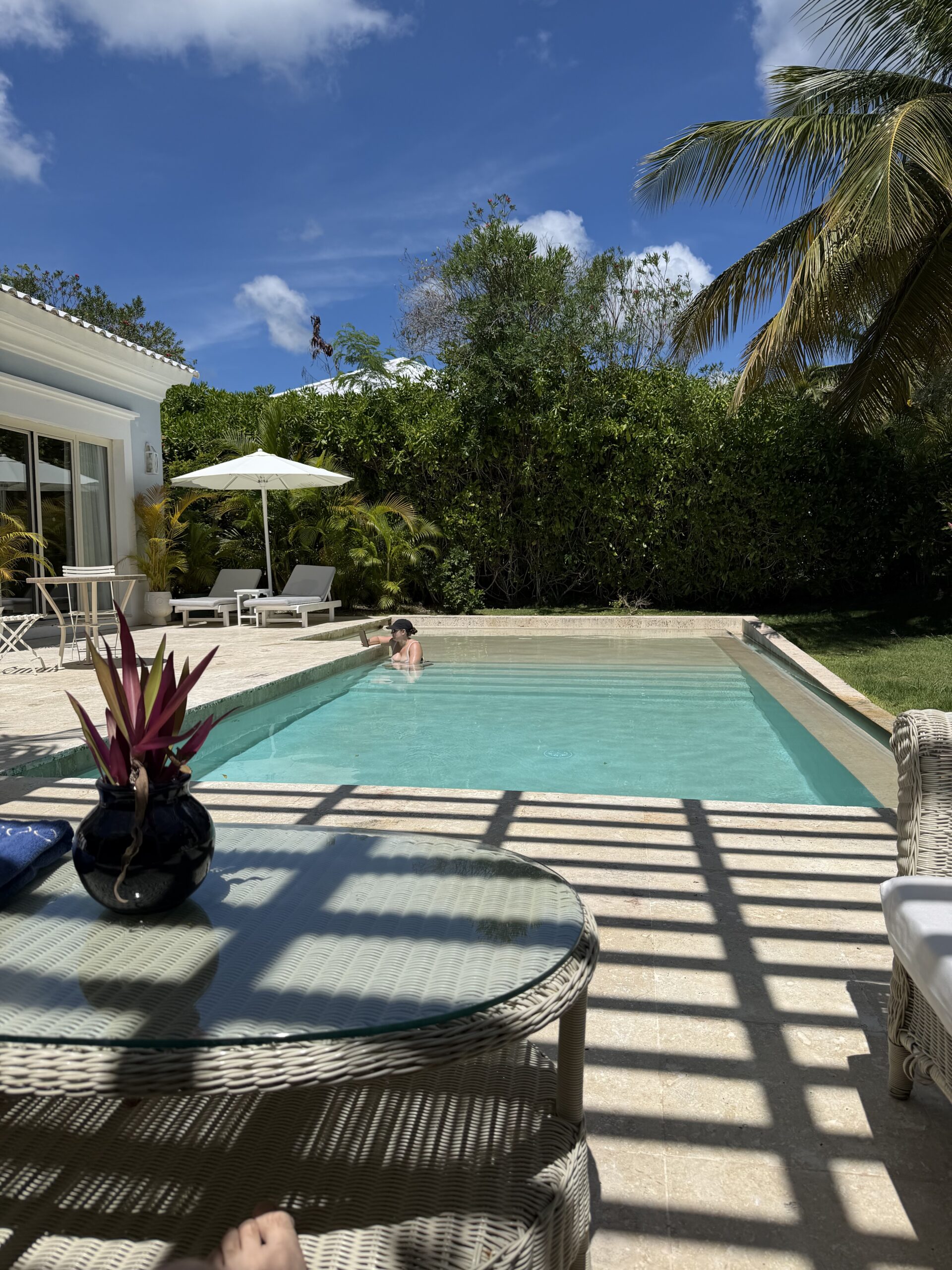 Woman in private pool at Eden Roc Cap Cana