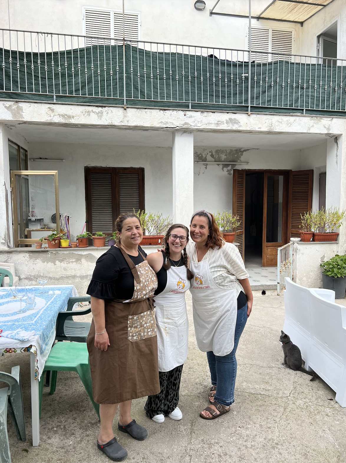 Travel advisor at a cooking class in Italy